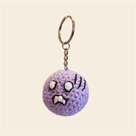 Crochet Emoji Keychain Amigurumi T Stuffed Toy Handmade Etsy