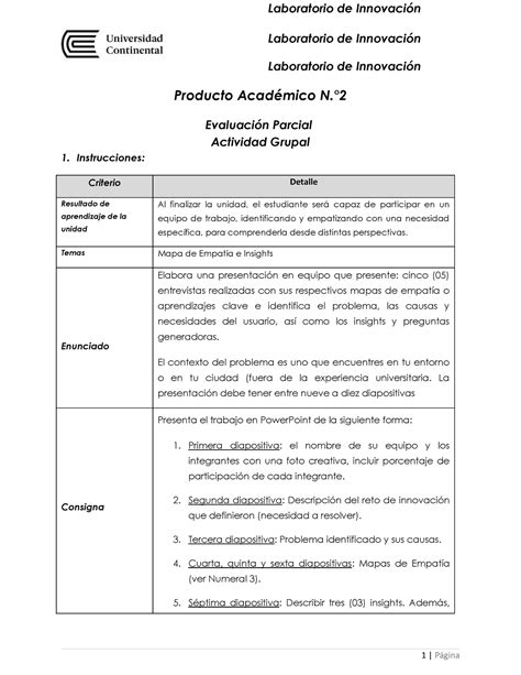 Pa Ajustado Rubrica Producto Acad Mico N Evaluaci N Parcial