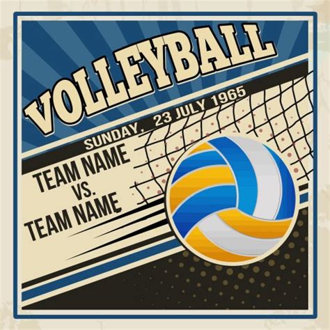 Volleyball Grungy Poster Background Royalty Free Vector