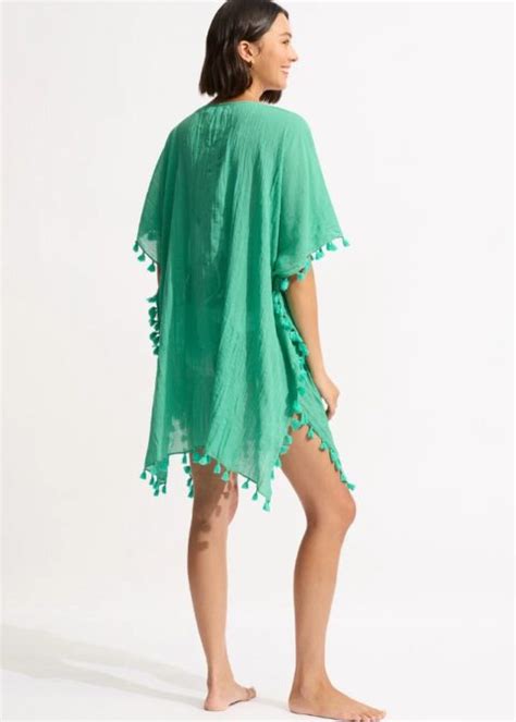 Seafolly Beach Basics Amnesia Kaftan Jade Lingerie And Leisure