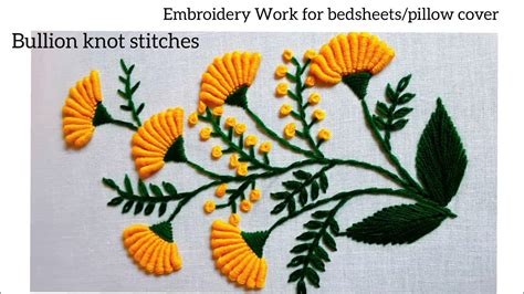 Embroidery Stitch Bullion Knot Design Youtube