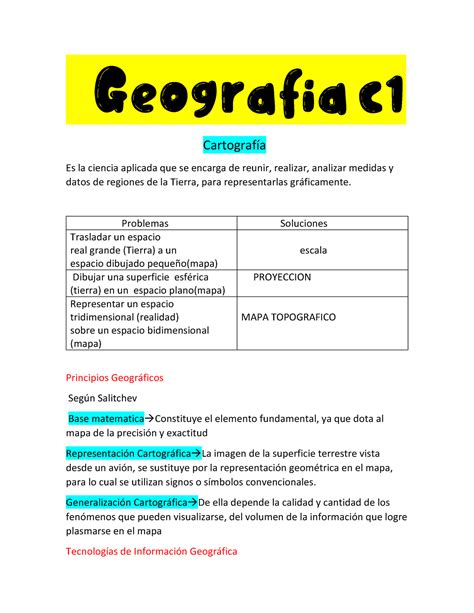 Apuntes DE Geografia Y Literatura Geografía c Cartografía Es la