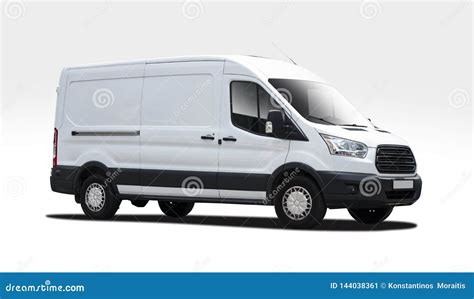 White Van Ford Transit Isolated on White Stock Image - Image of ...