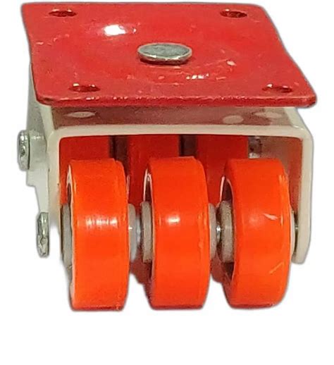 4X1 5 Stainless Steel PU Orange Six Wheel Moving Caster Load Capacity