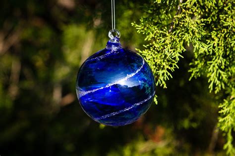 Glass Memorial Christmas Ornament With Cremation Ashes Memorial Glass