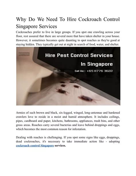 Ppt Why Do We Need To Hire Cockroach Control Singapore Services Powerpoint Presentation Id