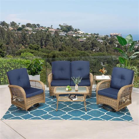 Amazon Vivijason Piece Outdoor Patio Wicker Conversation Sets