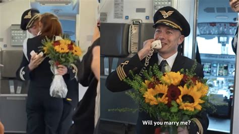 Love Is In The Air Pilot Proposes To Flight Attendant Girlfriend