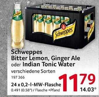 Schweppes Bitter Lemon Ginger Ale Oder Indian Tonic Water Angebot Bei