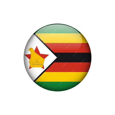 Premium Vector Zimbabwe Flag Circle Button Vector Template