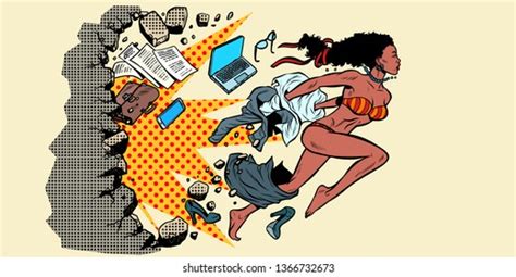 Emancipation Feminism Liberation African Women Concept Stock Vector