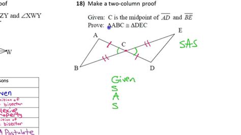 Two Column Proofs Congruent Triangles Worksheets With Answer