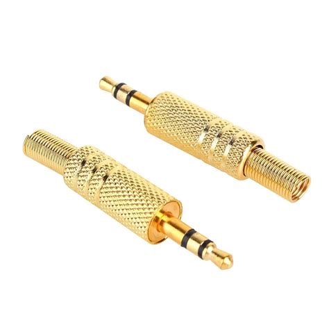 5 Pcs Lot Gold Plated 3 5mm Stereo Male Audio Jack Plug Adapter