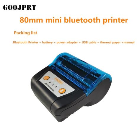 Impressora térmica portátil do recibo de bluetooth 80mm mini tamanho