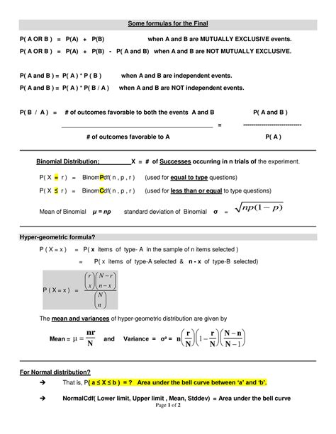 Some Formulas For The Final P A Or B P A P B P A And B When A And B Are Not