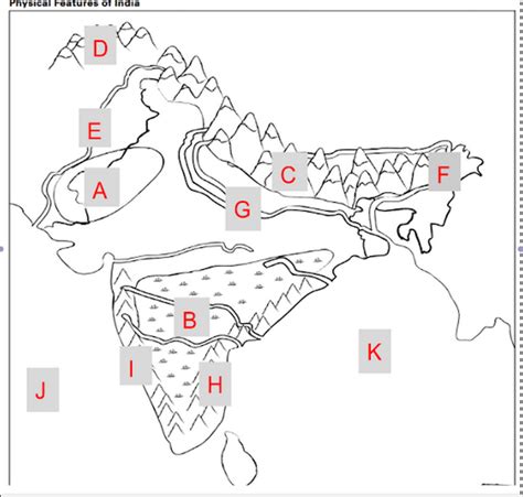 Physical Map Of India Part Diagram Quizlet Nbkomputer