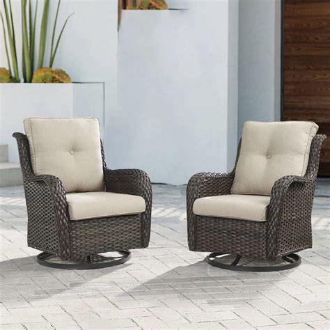 Amazon Hummuh Outdoor Swivel Rocker Pe Wicker Patio Chairs Set Of