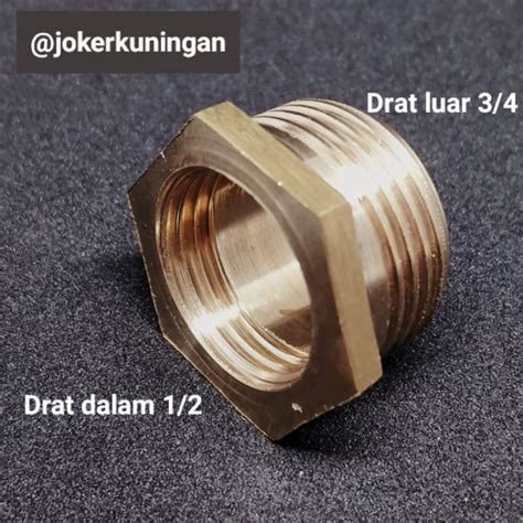 Jual Verlop Ring Kuningan Flugring Kuningan Dobel Sok Drat 3 4 Drat