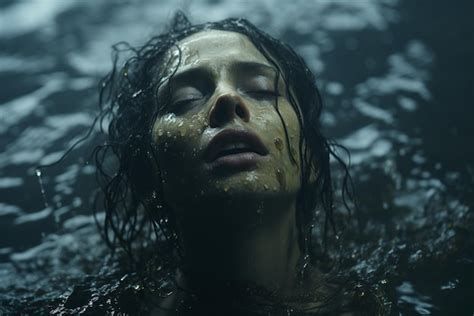 Premium Photo Cinematic Shot Of A Woman Is Drowning In The Water