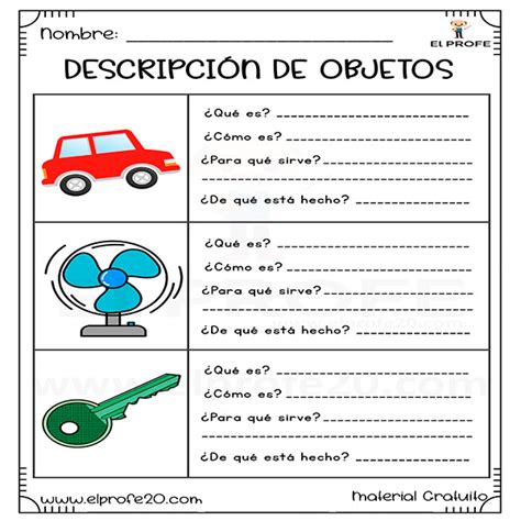 Ejercicios de descripción de objetos