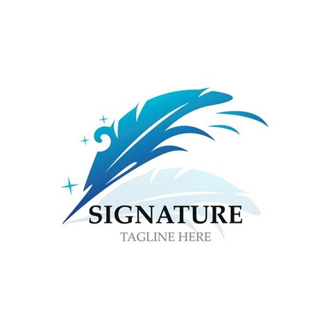 Plume Et Signature Logo Design Minimaliste Entreprise Symbole Signe