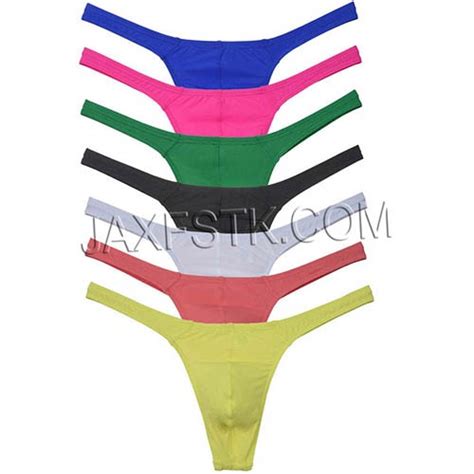 Sexy Ice Silk Tangas Mens Micro T Back Fabric Stretch Thong Sexy