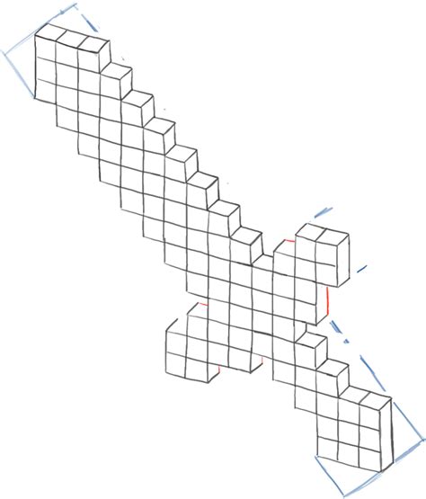 How To Draw A Minecraft Sword On Graph Paper