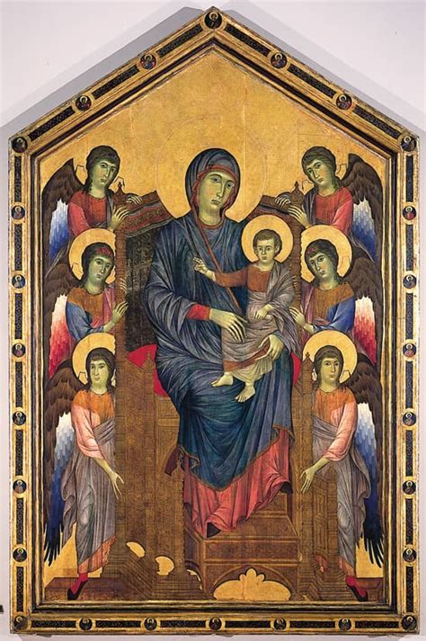 Cimabue Vierge à l Enfant en majesté entourés de six anges Média