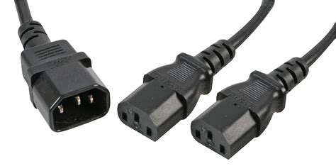 Iec Splitter C Male To X C Sockets Y Power Lead M Black Pro