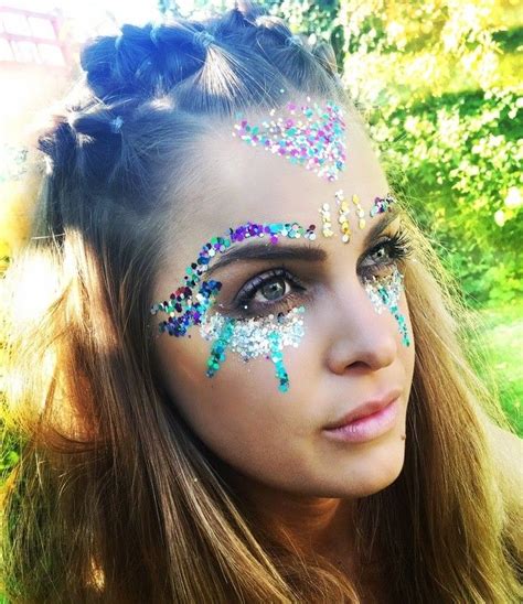 Pin By Festigal On Glitter Rave Makeup Festival Makeup Glitter Rave Hair