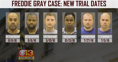 New Trial Dates Set For 6 Officers Charged In Freddie Gray Case Cbs