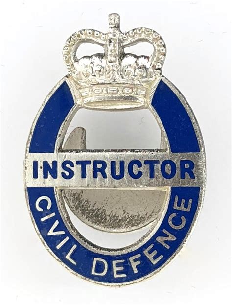 Sally Bosleys Badge Shop Civil Defence Instructor Badge Post 1953