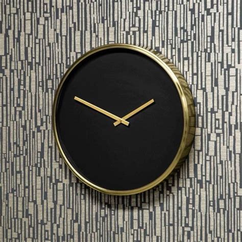 Small Minimalistic Black Gold Wall Clock Black Gold Wall Clock