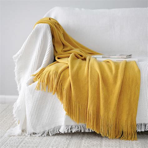 Tassel Knitted Sofa Blanket Apollobox