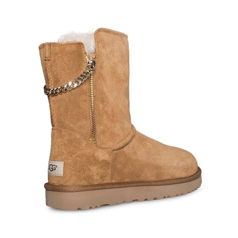 Ugg Classic Short Sparkle Zip Chestnut Boots Women S Mycozyboots