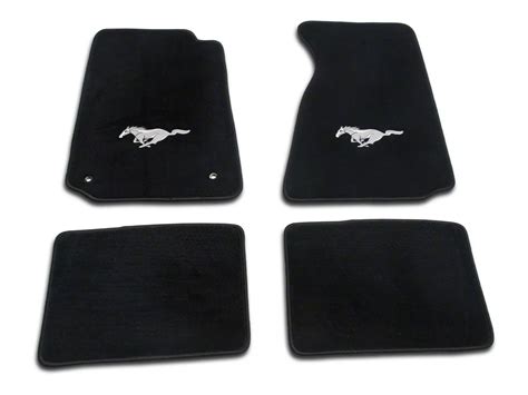 Lloyd Mustang Front And Rear Floor Mats With Running Pony Logo Black