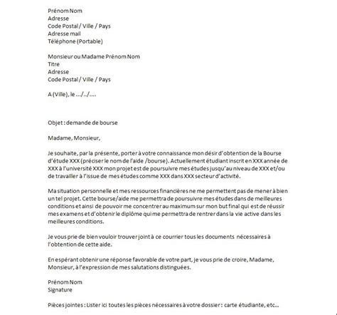 Exemple De Lettre De Motivation Pour Une Demande De Bourse Exemples De Cv