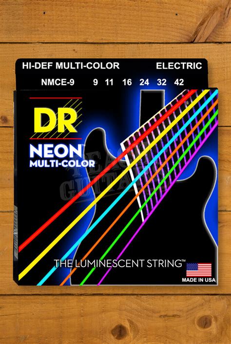 Dr Hi Def Neon Coated Silver Plated Steel Coloured Electric Guitar Strings 9 42