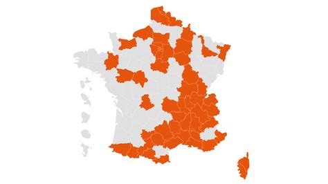 CARTE Covid 19 découvrez quels sont les 54 départements concernés