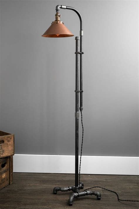 Industrial Floor Lamp Copper Shade Industrial Furniture Etsy Diy