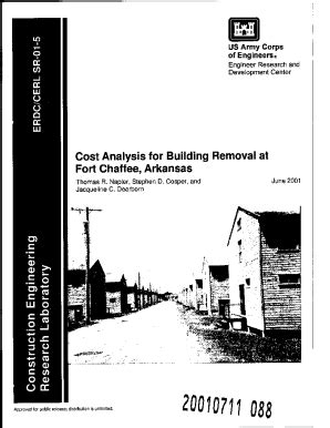 Fillable Online Cost Analysis For Building Removal At Fort Chaffee