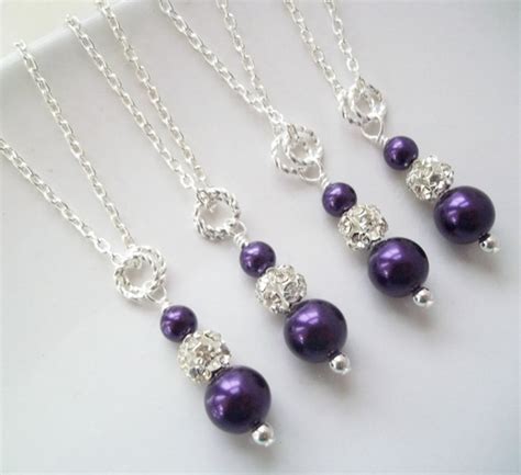 Items Similar To Set Of 4 Bridesmaid Necklacesbridesmaids Jewelryfour