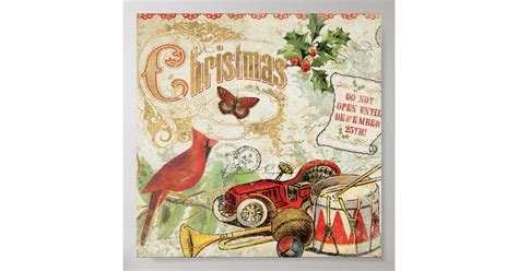 Vintage Christmas Toys Poster | Zazzle