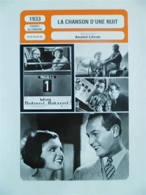 CARTE FICHE CINEMA 1933 LA CHANSON D UNE NUIT Jan Kiepura Magda