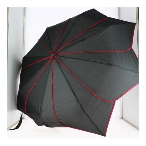 Parapluie Femme Pliant Tournesol Noir Et Rouge Pierre Cardin Noir