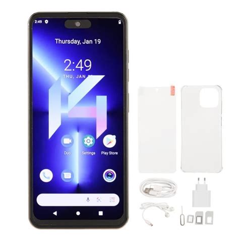 HURRISE Téléphones portables Smartphone I14 Pro 4G déverrouillé Grand