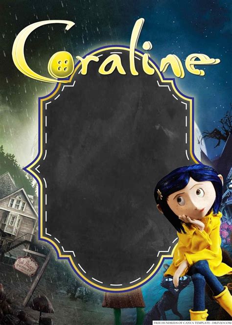 Coraline Canva Birthday Invitation Templates In Coraline