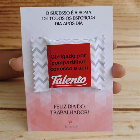 Lembrancinha Dia Dos Trabalhadores Card Talento Elo