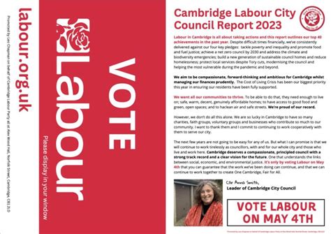 Cambridge Labour Publishes City Report Cambridge Labour Party