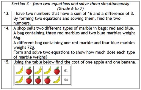 Simultaneous Equations Graded Worksheet With Answers For KS3 4 Maths